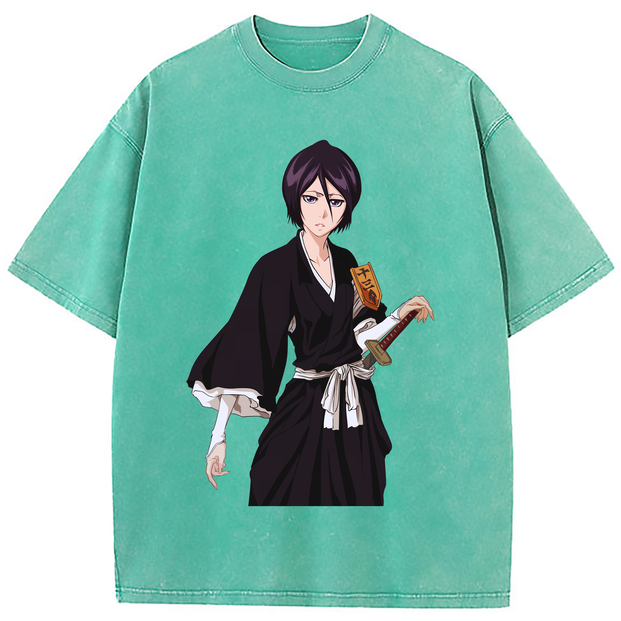 （画像用） ブリーチ 朽木ルキア BLEACH Kuchiki Rukia 綿100% ヴィンテージ風 半袖Tシャツ（フロントプリント）
